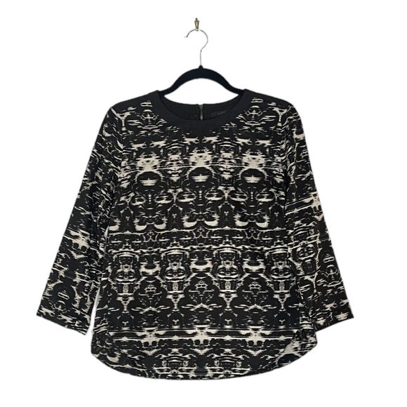 J. Crew Black and White Blouse, Zip back - Picture 1 of 4